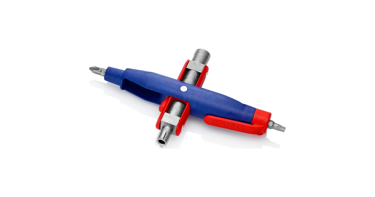 KNIPEX Stift-Schaltschrankschlüssel 00 11 07, Steckschlüssel(blau/rot, Länge 145 mm)