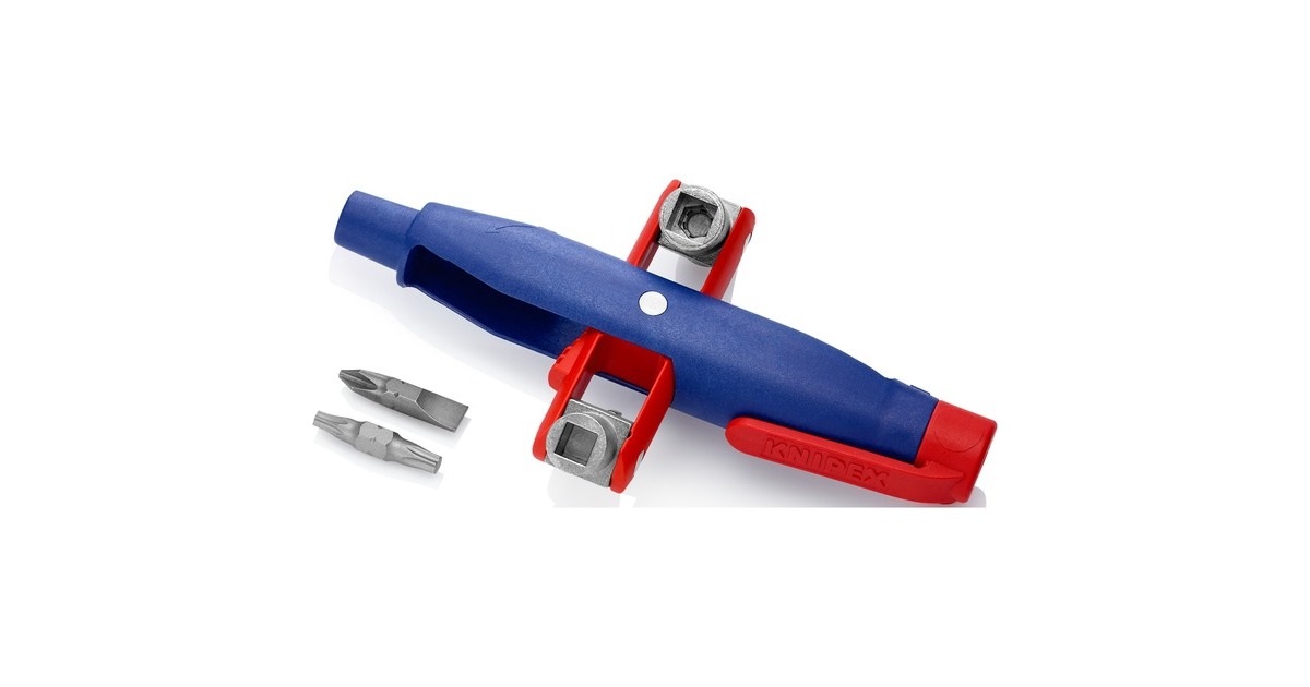 KNIPEX Stift-Schaltschrankschlüssel 00 11 07, Steckschlüssel(blau/rot, Länge 145 mm)