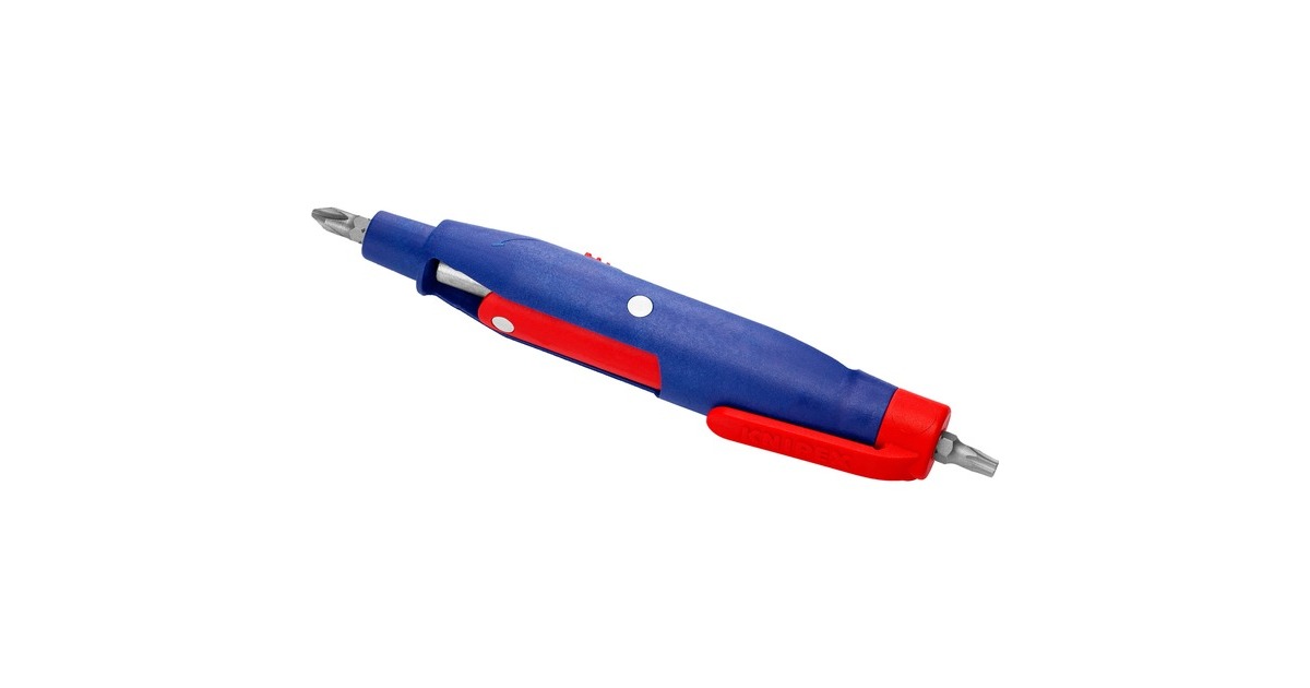 KNIPEX Stift-Schaltschrankschlüssel 00 11 07, Steckschlüssel(blau/rot, Länge 145 mm)