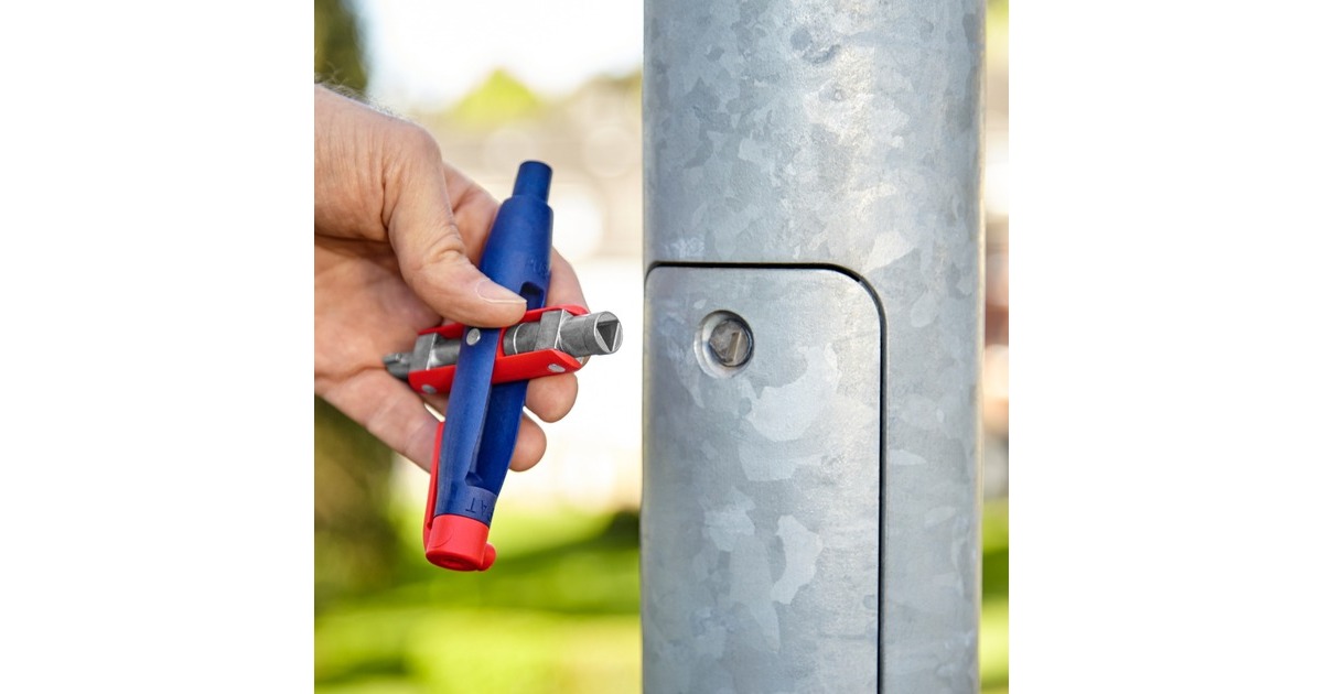 KNIPEX Stift-Schaltschrankschlüssel 00 11 07, Steckschlüssel(blau/rot, Länge 145 mm)