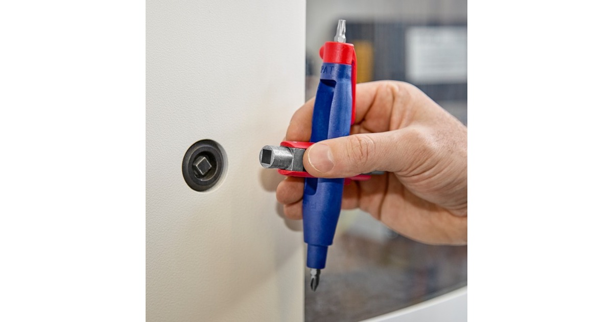 KNIPEX Stift-Schaltschrankschlüssel 00 11 07, Steckschlüssel(blau/rot, Länge 145 mm)