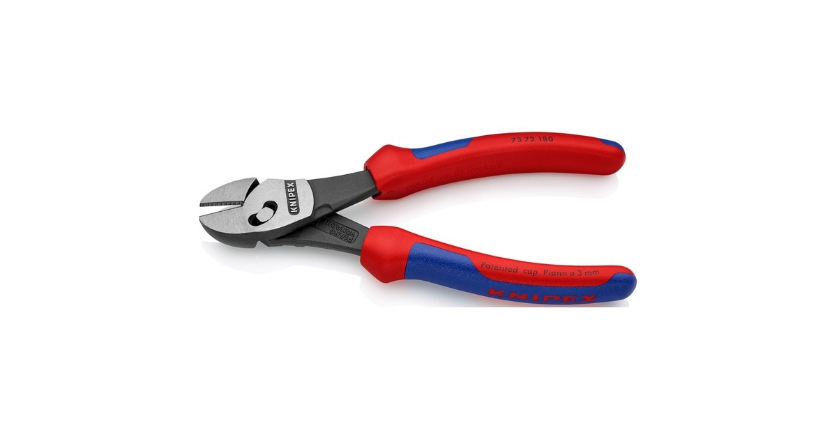 KNIPEX TwinForce Hochleistungs-Seitenschneider, Schneid-Zange(rot/blau, 73 72 180)