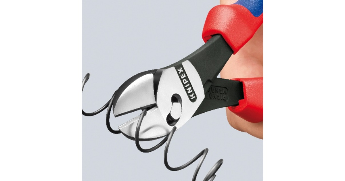 KNIPEX TwinForce Hochleistungs-Seitenschneider, Schneid-Zange(rot/blau, 73 72 180)