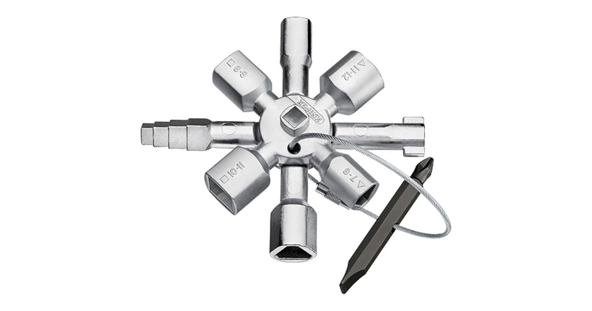 KNIPEX TwinKey 00 11 01, Steckschlüssel(für gängige Schränke und Absperrsysteme)