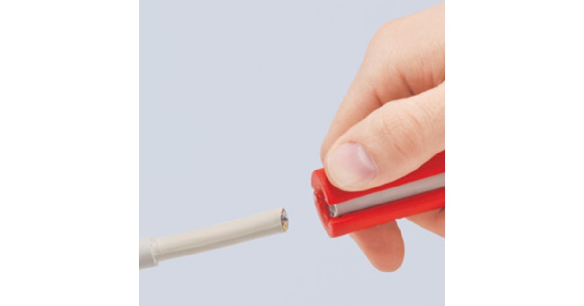 KNIPEX Universal-Abisolier-/ Abmantelungswerkzeug 16 80 125 SB(rot, mit Öffnungsfeder und Sperrklinke)