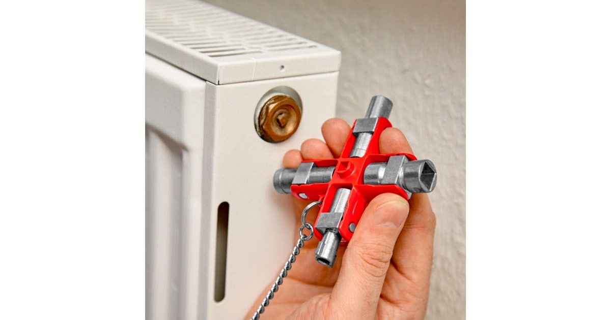 KNIPEX Universal-Schlüssel 00 11 06, Steckschlüssel(silber/rot, für gängige Schränke und Absperrsysteme)