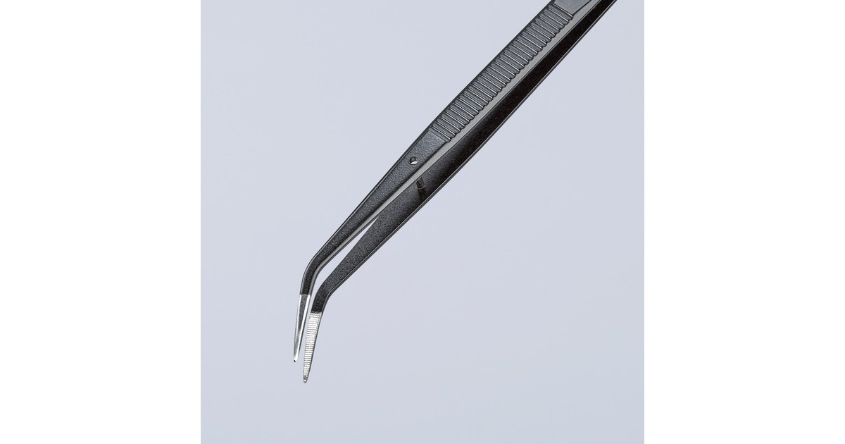 KNIPEX Universalpinzette 92 34 37, geriffelt, Greifzange(schwarz, Länge 155mm)