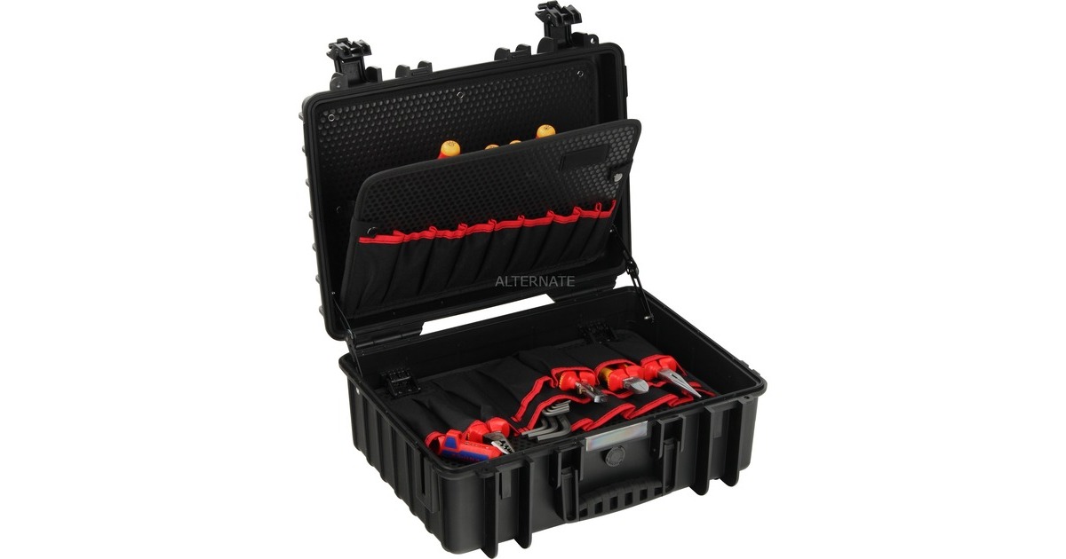 KNIPEX Werkzeugkoffer "Robust23 Start" Elektro, Werkzeug-Set(schwarz, mit Werkzeug-Sortiment)