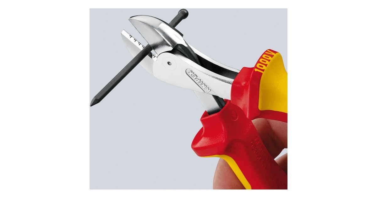 KNIPEX X-Cut Kompakt-Seitenschneider 73 06 160, VDE, Schneid-Zange(gelb, doppelt gelagerte Gelenkachse)