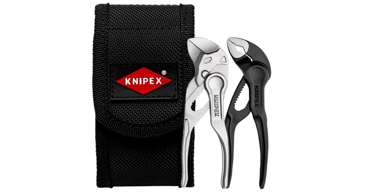 KNIPEX Zangen-Set XS mit Tasche, 2-teilig(schwarz, in Werkzeug-Gürteltasche)