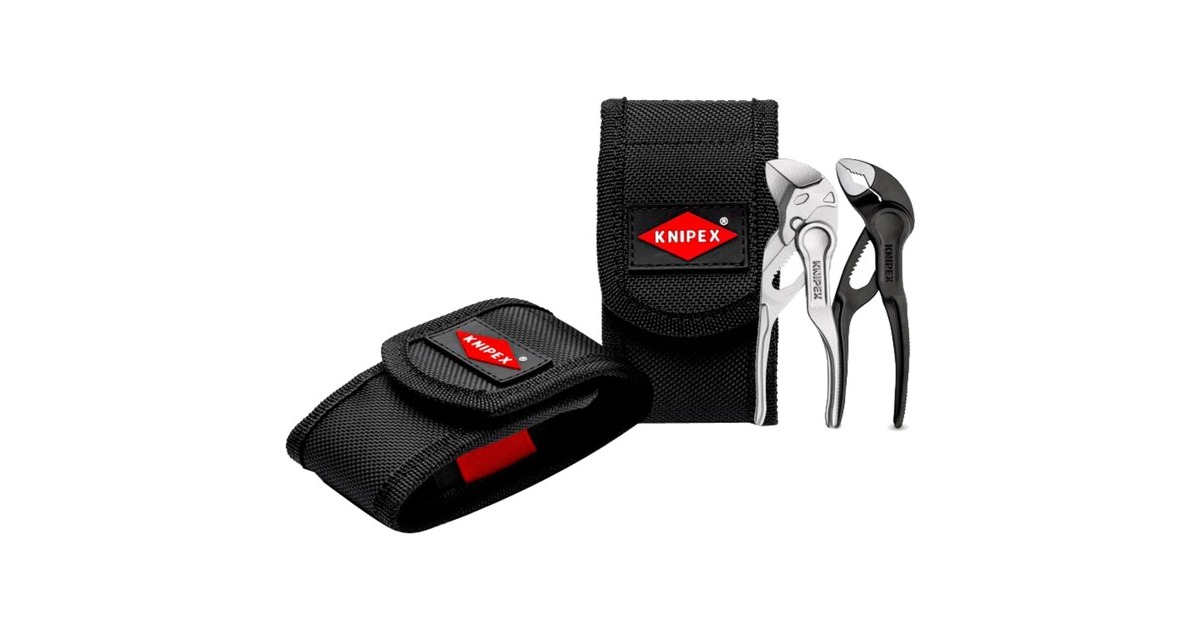 KNIPEX Zangen-Set XS mit Tasche, 2-teilig(schwarz, in Werkzeug-Gürteltasche)
