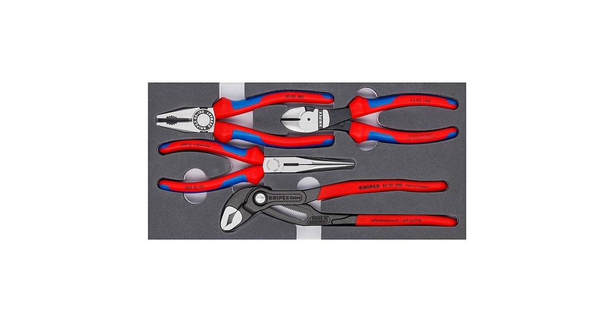 KNIPEX Zangen-Set "Basic" 002001V15, 4-teilig(präzise zugeschnittene Schaumstoffeinlage) KNIPEX Zangen-Set "Basic" 002001V15, 4-teilig(präzise zugeschnittene Schaumstoffeinlage)