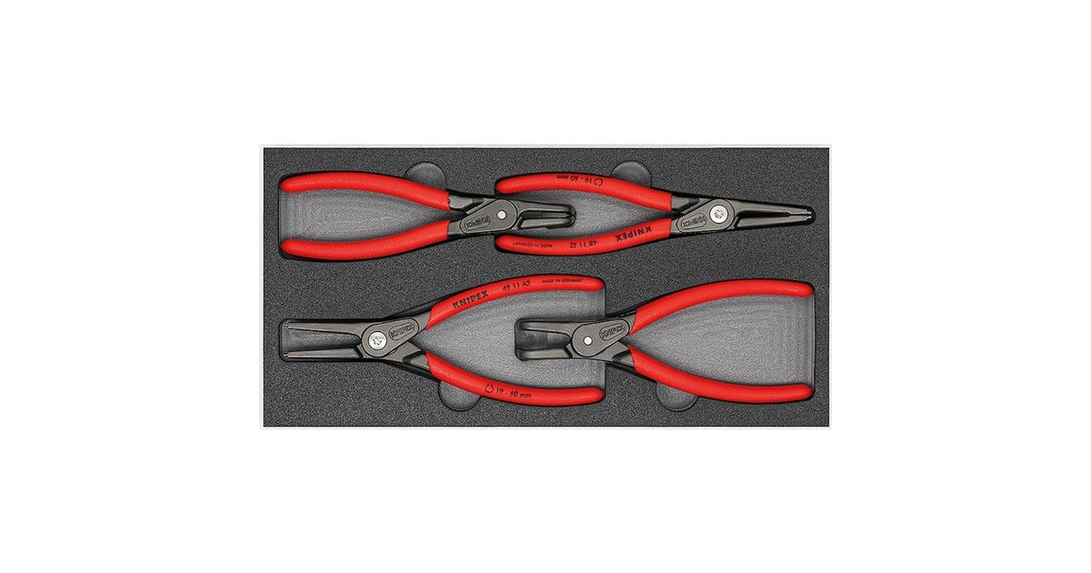 KNIPEX Zangen-Set "SRZ 2" 002001V09(rot/schwarz, präzise zugeschnittene Schaumstoffeinlage)