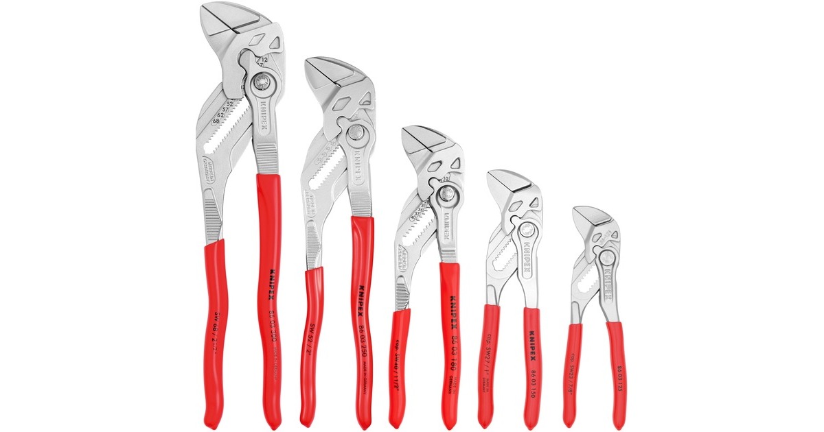 KNIPEX Zangenschlüssel-Set 00 19 55 S4, Zangen-Set(rot, 5-teilig)