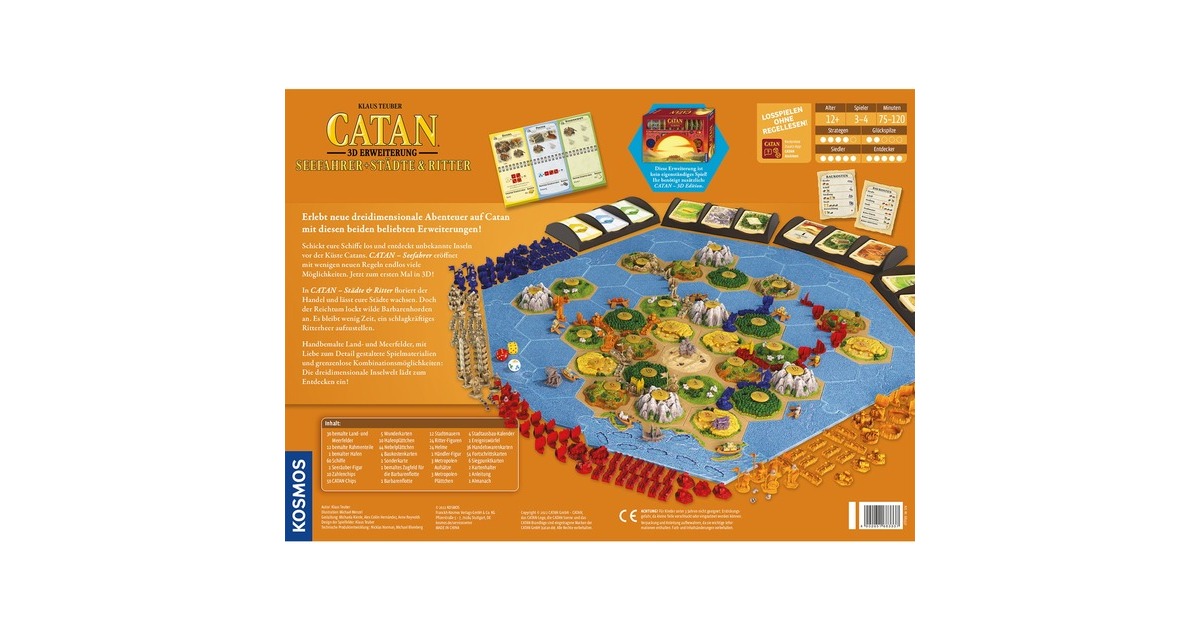 KOSMOS CATAN 3D - Seefahrer + Städte & Ritter, Brettspiel(Erweiterung)
