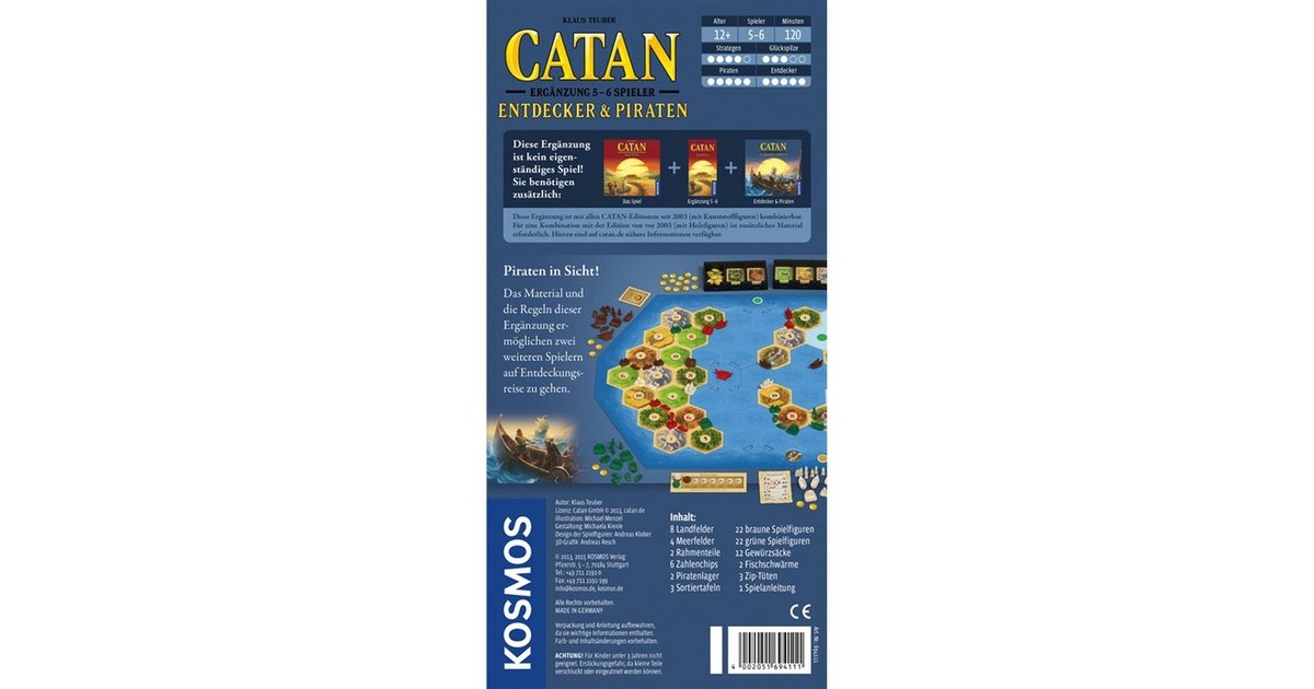 KOSMOS CATAN - Entdecker & Piraten Ergänzung für 5-6 Spieler, Brettspiel(Erweiterung)