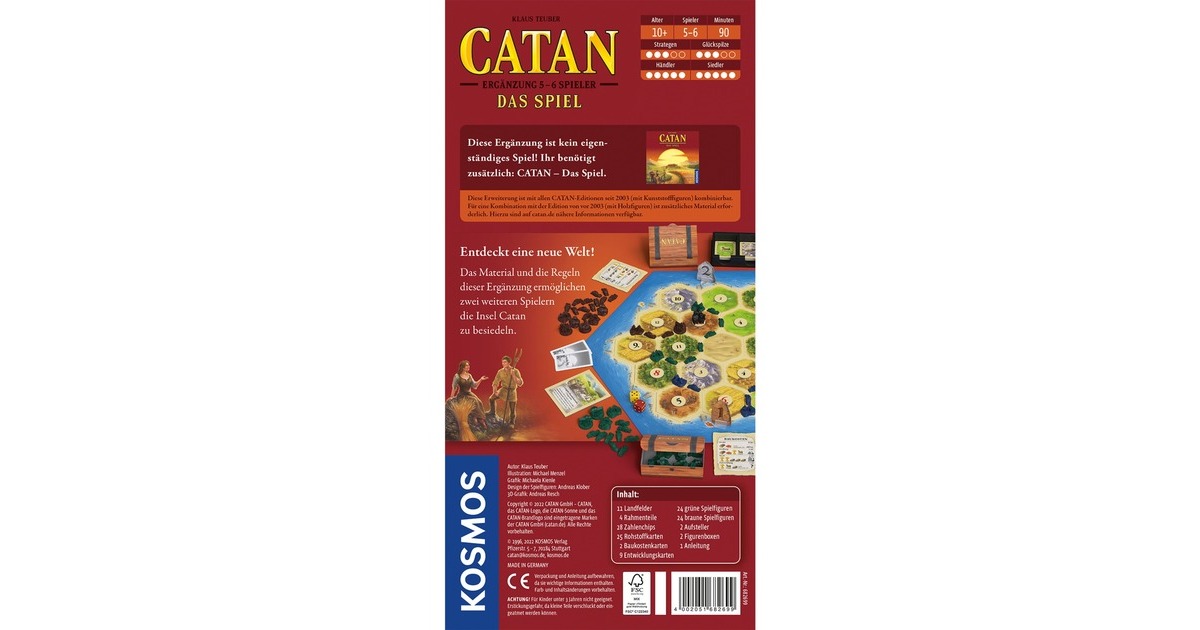 KOSMOS CATAN - Ergänzung für 5-6 Spieler, Brettspiel(Erweiterung)