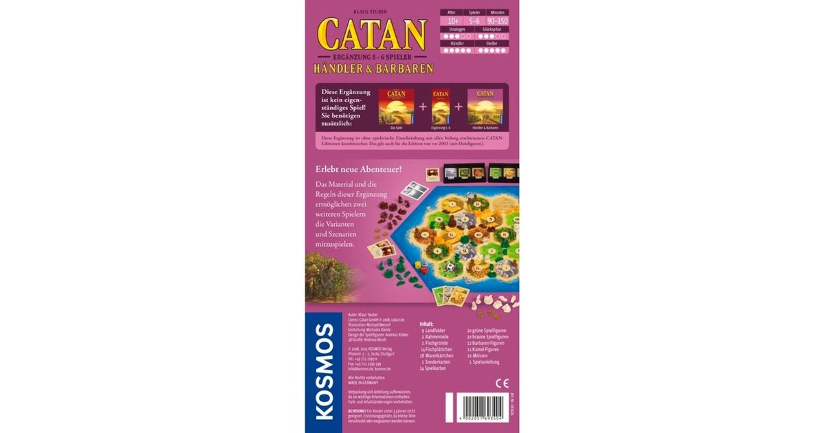 KOSMOS CATAN - Händler & Barbaren Ergänzung 5-6 Spieler, Brettspiel(Erweiterung)