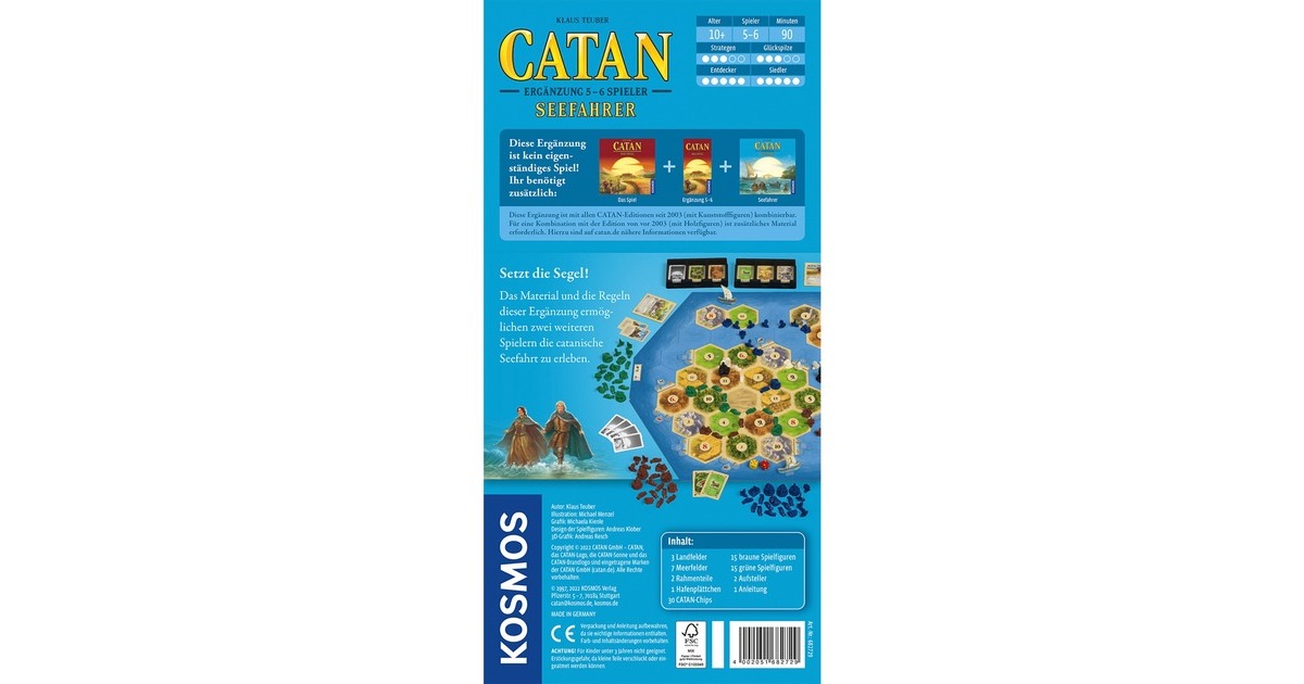 KOSMOS CATAN - Seefahrer Ergänzung 5-6 Spieler, Brettspiel(Erweiterung)