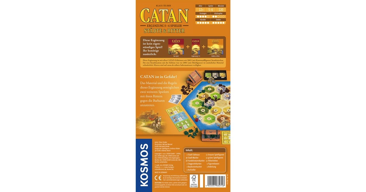 KOSMOS CATAN - Städte & Ritter Ergänzung 5-6 Spieler, Brettspiel(Erweiterung)