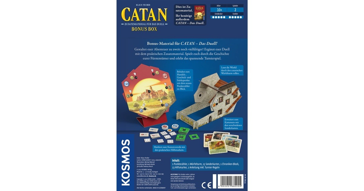 KOSMOS CATAN - Zusatzmaterial für Das Duell, Kartenspiel(Bonus Box)