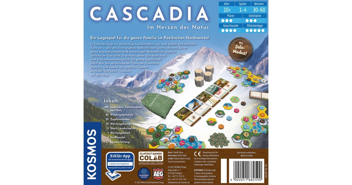 KOSMOS Cascadia - im Herzen der Natur, Gesellschaftsspiel(Spiel des Jahres 2022)