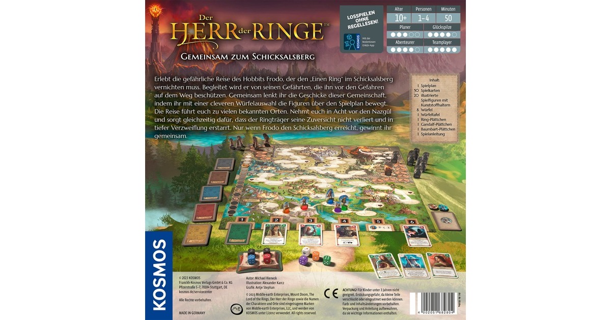 KOSMOS Der Herr der Ringe - Gemeinsam zum Schicksalsberg, Brettspiel