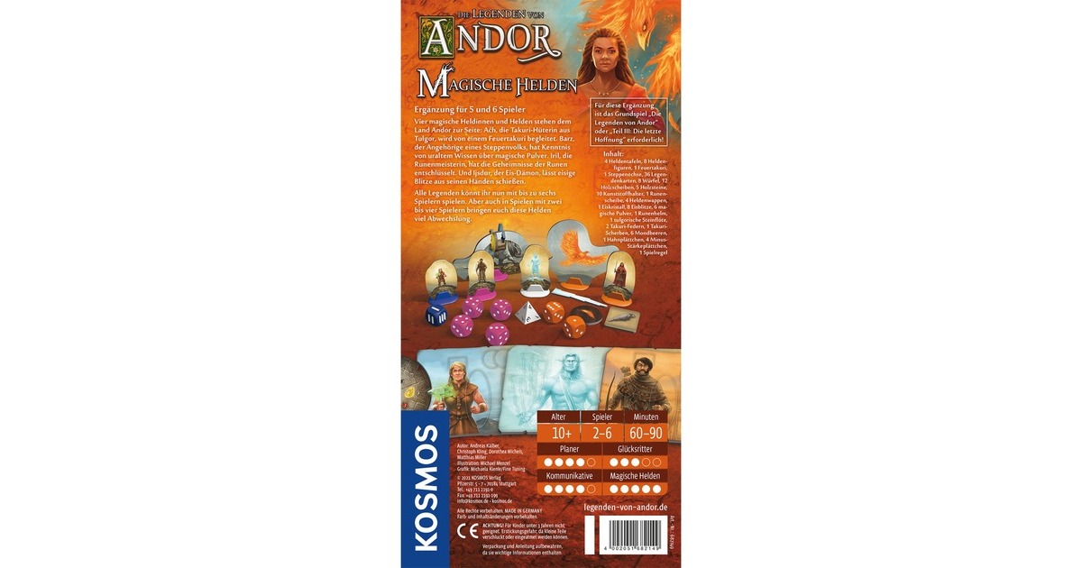 KOSMOS Die Legenden von Andor - Magische Helden, Brettspiel(Ergänzung für 5-6 Spieler)
