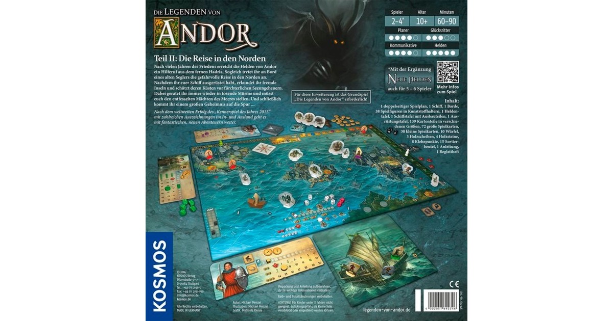 KOSMOS Die Legenden von Andor - Teil II: Die Reise in den Norden, Brettspiel(Erweiterung)