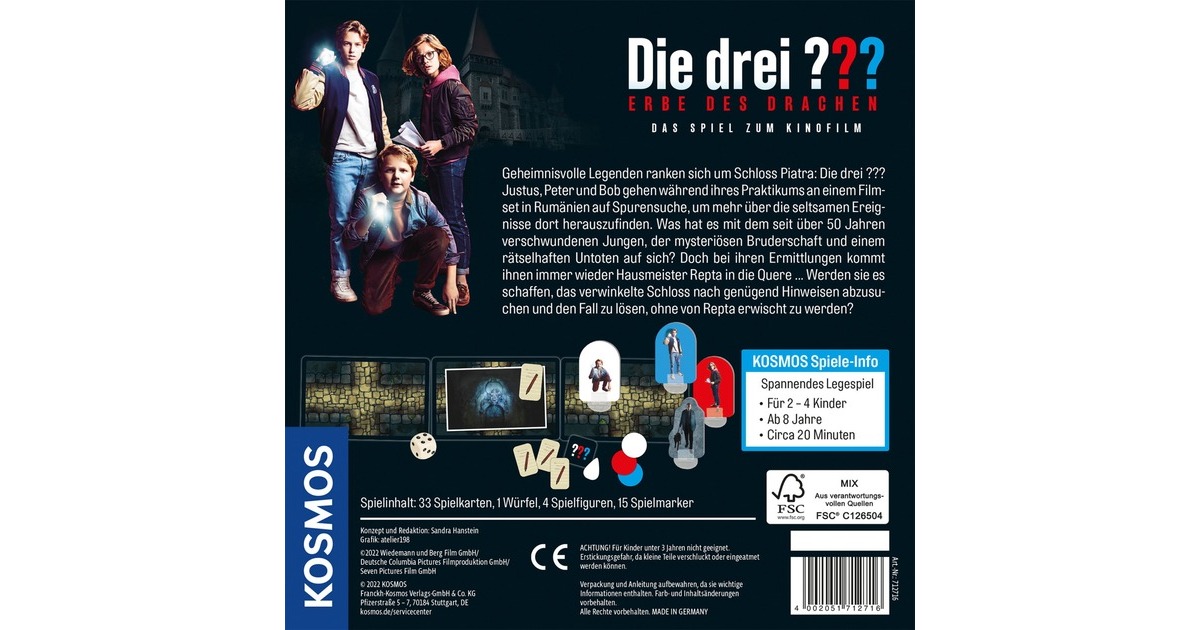 KOSMOS Die drei ??? Erbe des Drachen Spiel, Gesellschaftsspiel