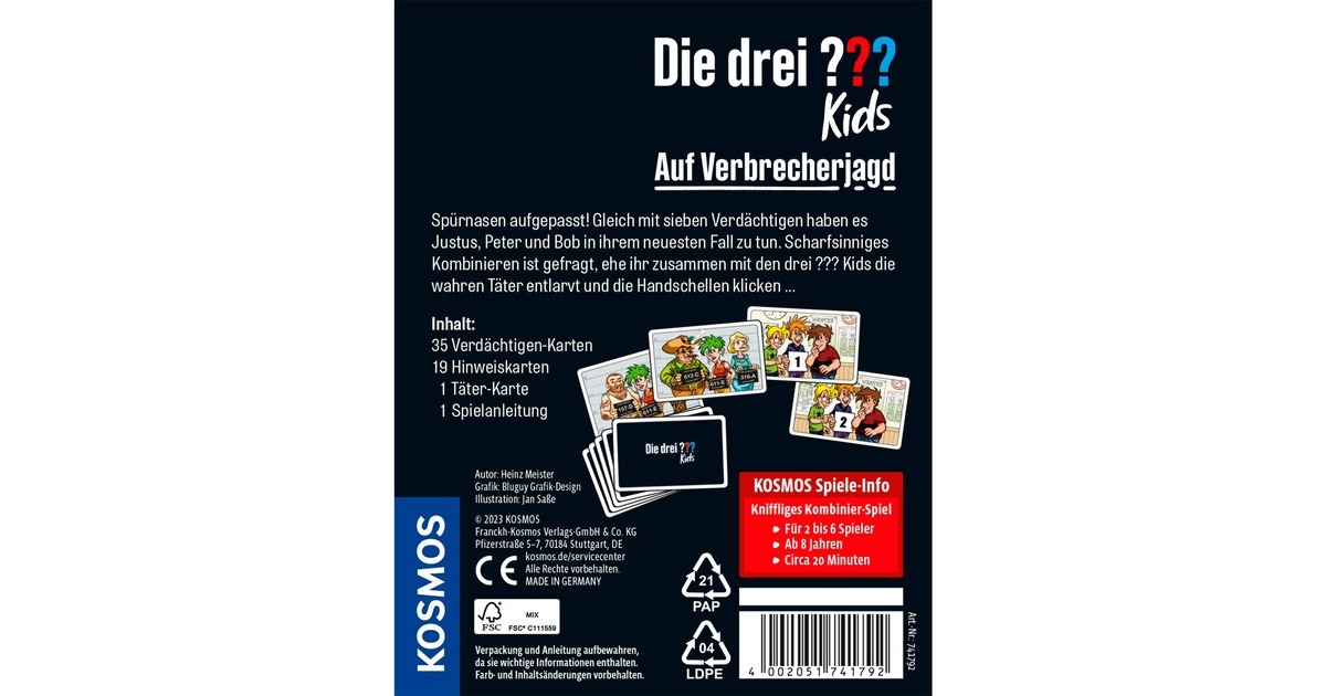 KOSMOS Die drei ??? Kids - Auf Verbrecherjagd, Kartenspiel