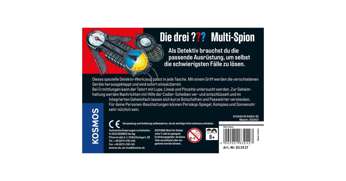 KOSMOS Die drei ??? Multi-Spion, Detektiv-Sets(Metalldose)