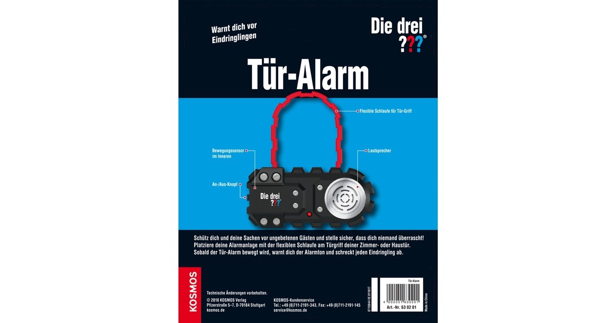 KOSMOS Die drei ??? Tür-Alarm, Detektiv-Sets(Warnt dich vor Eindringlingen)