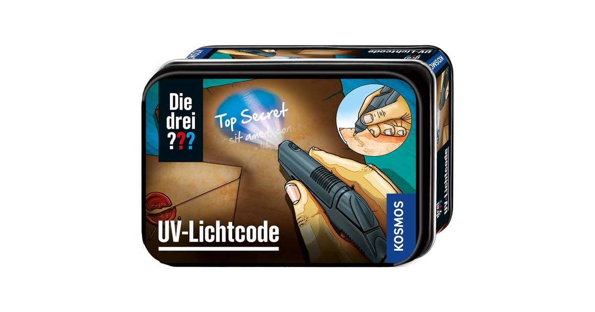 KOSMOS Die drei ??? UV-Lichtcode, Detektiv-Sets(Metalldose)