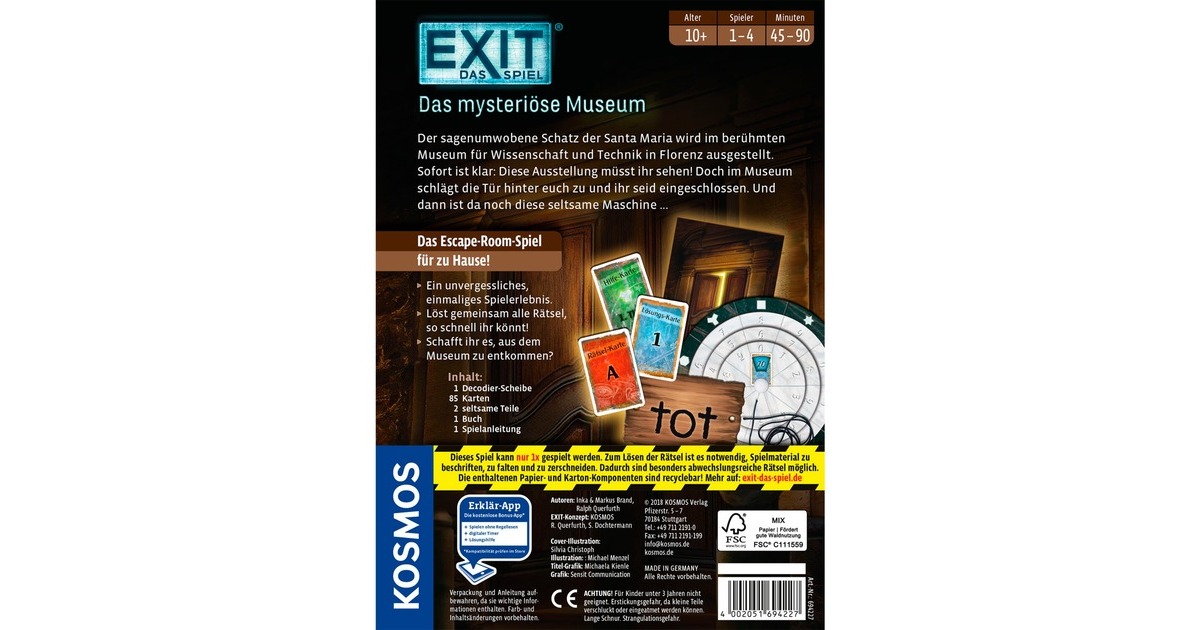 KOSMOS EXIT - Das Spiel - Das mysteriöse Museum, Partyspiel