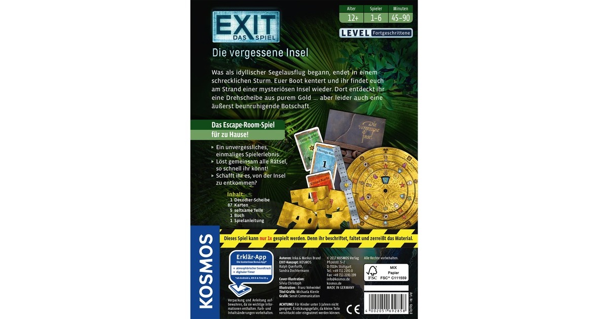 KOSMOS EXIT - Das Spiel - Die vergessene Insel, Partyspiel