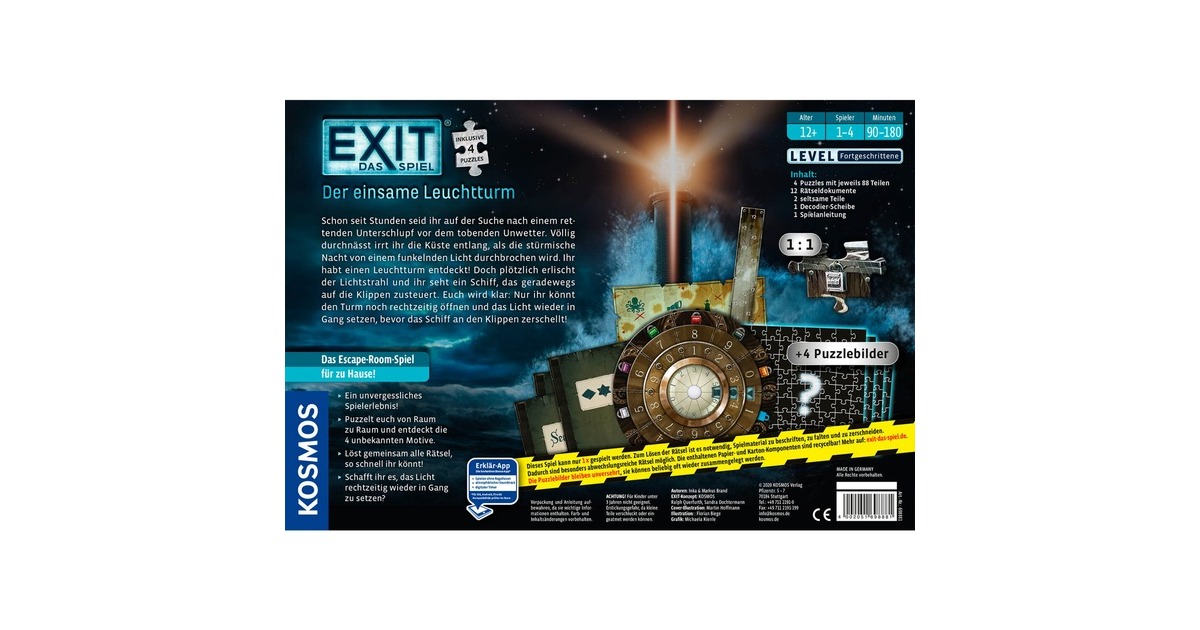 KOSMOS EXIT - Das Spiel + Puzzle - Der einsame Leuchtturm, Partyspiel