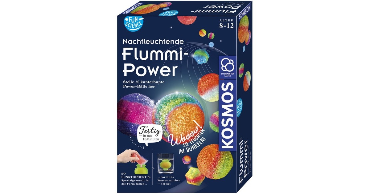 KOSMOS Fun Science Nachtleuchtende Flummi-Power, Experimentierkasten