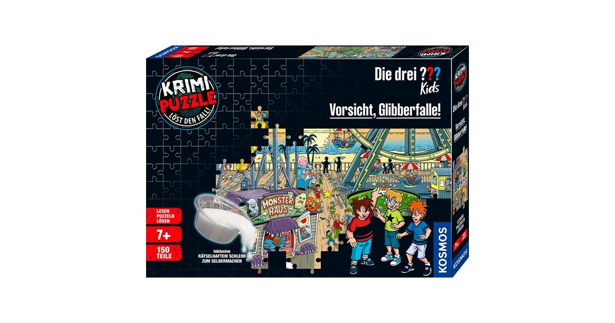 KOSMOS Krimi-Puzzle Die drei ??? Kids: Vorsicht Glibberfalle(150 Teile)
