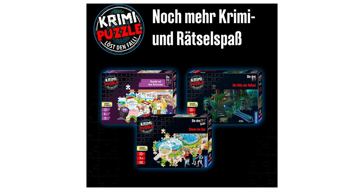 KOSMOS Krimi-Puzzle Die drei ??? Kids: Vorsicht Glibberfalle(150 Teile)