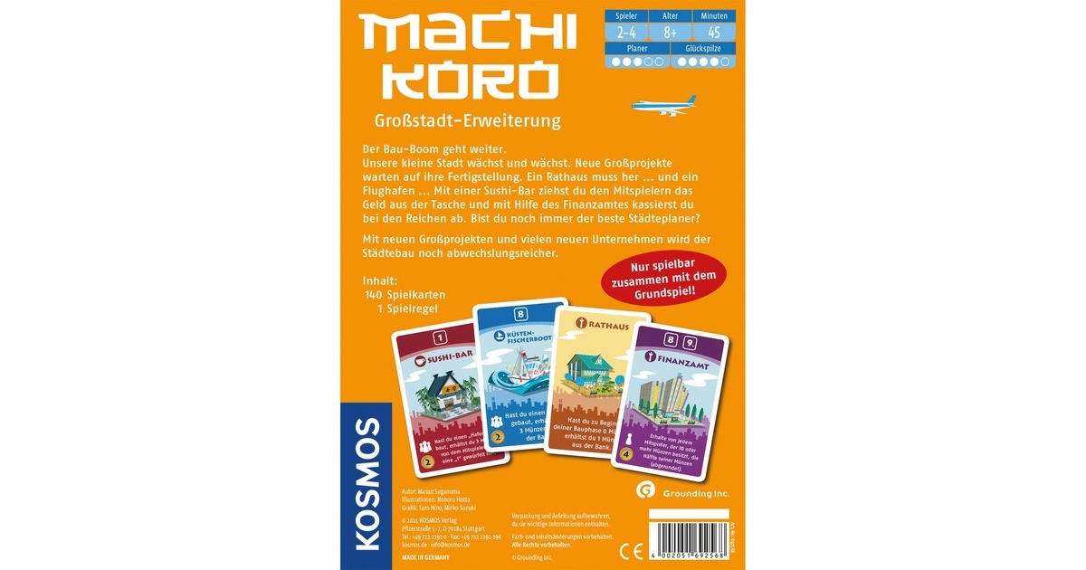 KOSMOS Machi Koro Großstadt Erweiterung, Brettspiel