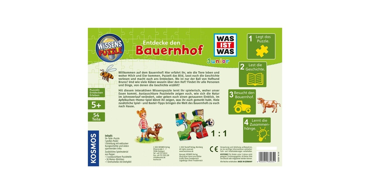 KOSMOS WAS IST WAS Junior- Entdecke den Bauernhof, Puzzle