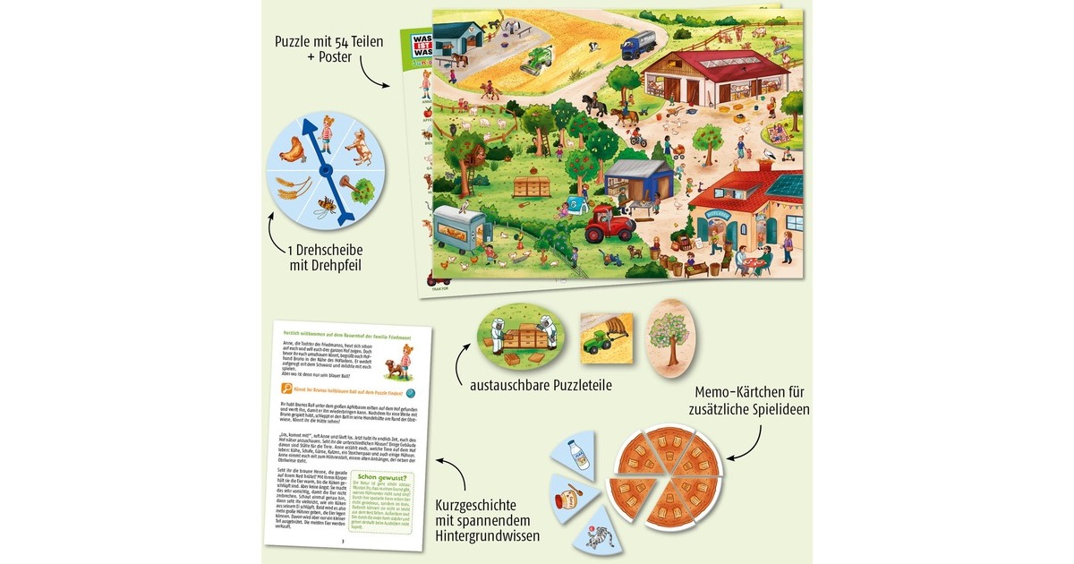 KOSMOS WAS IST WAS Junior- Entdecke den Bauernhof, Puzzle