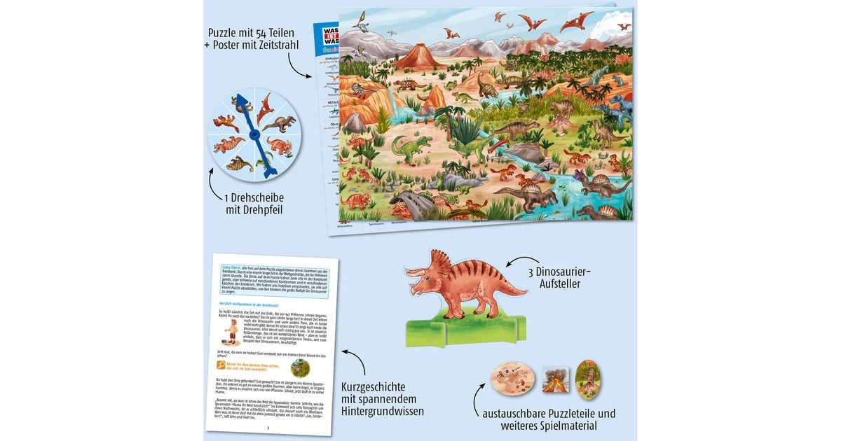 KOSMOS WAS IST WAS Junior- Entdecke die Dinosaurier, Puzzle
