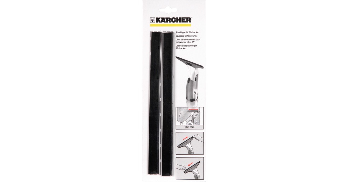 Kärcher Abziehlippe 280mm 2 Stück, Gummistreifen(schwarz, für WV-Fensterreiniger)