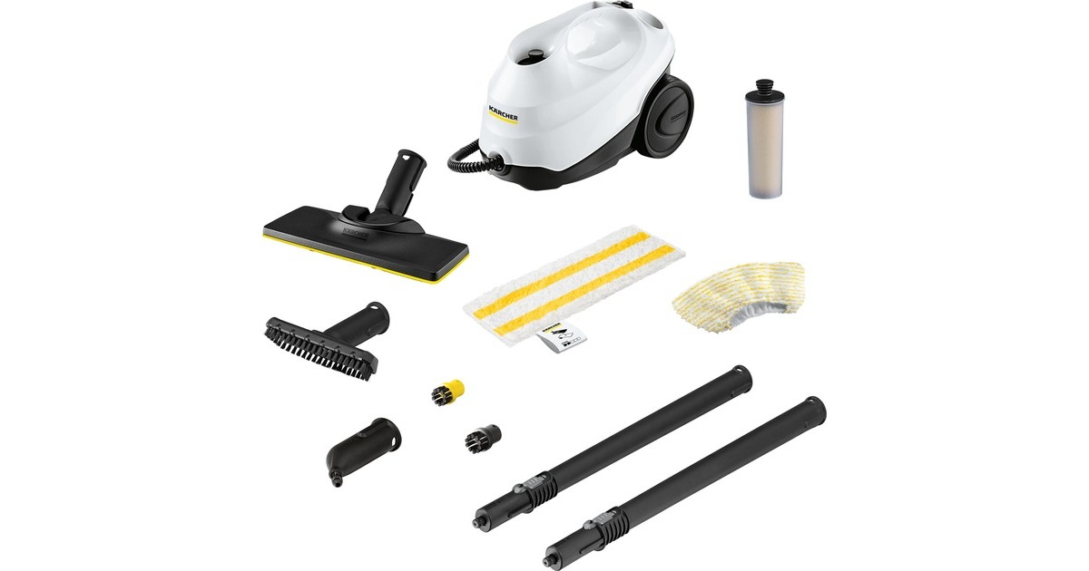Kärcher Dampfreiniger SC 3 Easy Fix(weiß/schwarz, 1.900 Watt, mit Bodenreinigungsdüse EasyFix)