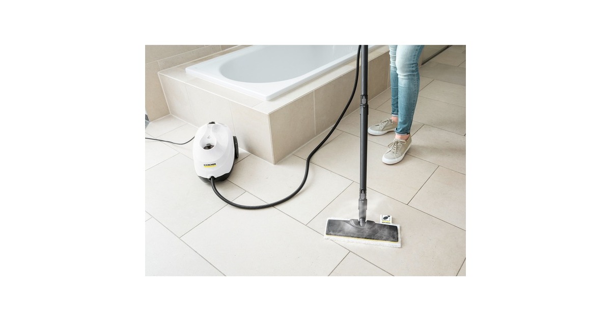 Kärcher Dampfreiniger SC 3 Easy Fix(weiß/schwarz, 1.900 Watt, mit Bodenreinigungsdüse EasyFix)