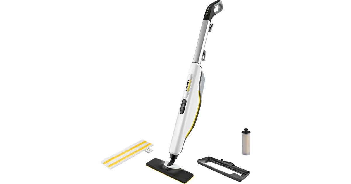 Kärcher Dampfreiniger SC 3 Upright EasyFix(weiß/schwarz, 1.600 Watt, mit Bodenreinigungsset EasyFix)
