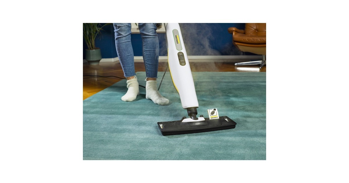 Kärcher Dampfreiniger SC 3 Upright EasyFix(weiß/schwarz, 1.600 Watt, mit Bodenreinigungsset EasyFix)