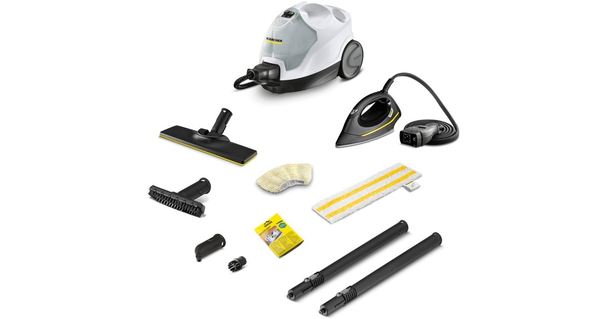 Kärcher Dampfreiniger SC 4 EasyFix Iron(weiß/schwarz, 2.000 Watt, inkl. Dampfdruck-Bügeleisen)